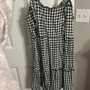 Gingham Flowy Strap Dress